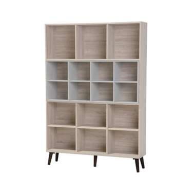 ALLOA - Boekenkast - Lichte houtkleur/Grijs - Spaanplaat product