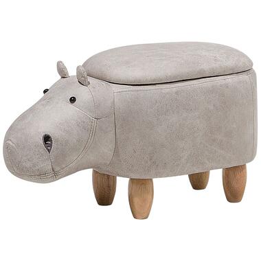 Beliani Dierenhocker HIPPO - Grijs kunstleer product