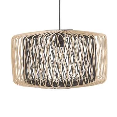Lampe suspension en bambou clair et métal noir JAVARI product