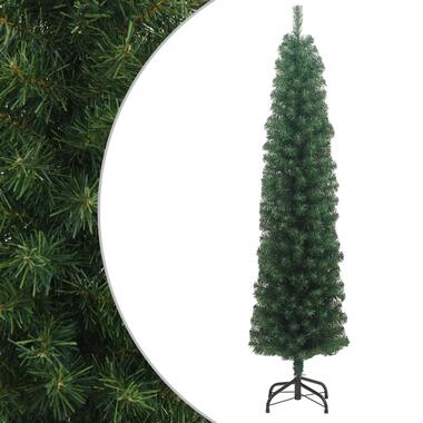 VIDAXL Kunstkerstboom met standaard smal 240 cm PVC groen product