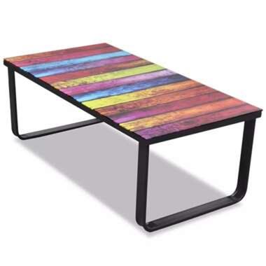 vidaXL Table basse avec impression d'arc-en-ciel Dessus en verre product