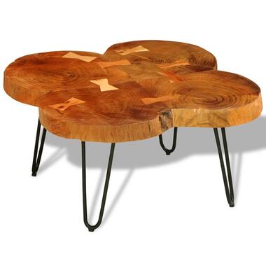 vidaXL Table basse 35 cm 4 troncs Bois product