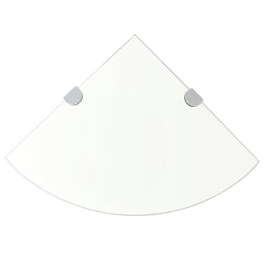 vidaXL Étagères d'angle 2 pcs et supports Verre Transparent 35x35 cm product