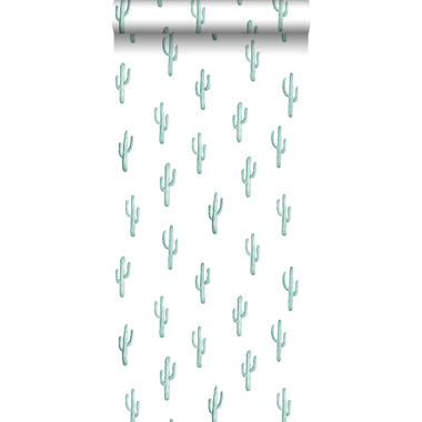 ESTAhome behang - woestijn cactussen - turquoise - 53 cm x 10,05 m product