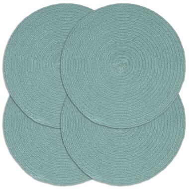 vidaXL Placemats 4 st rond 38 cm katoen effen groen product