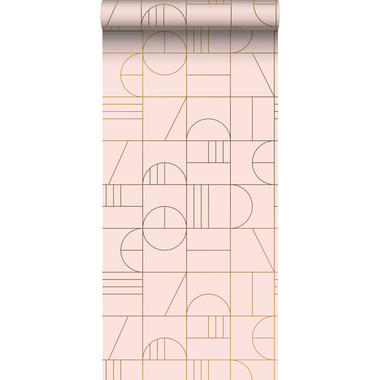 ESTAhome behang - art deco - roze en goud - 0.53 x 10.05 m product