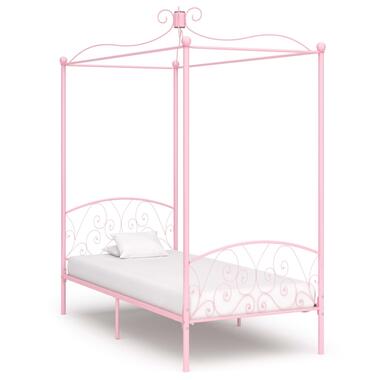 vidaXL Cadre de lit à baldaquin Rose Métal 100 x 200 cm product