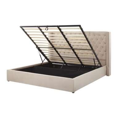 LUBBON - Bed met opbergruimte - Beige - 180 x 200 cm - Fluweel product