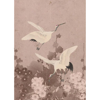 ESTAhome papier peint mural - oiseaux de grue - gris rose - 2 x 2.79 m product