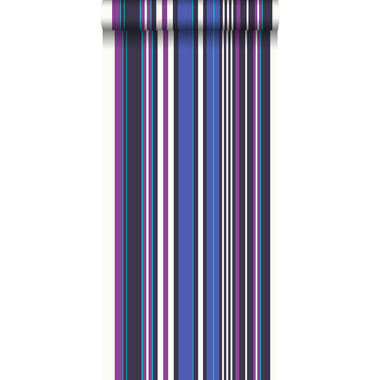 ESTAhome papier peint - à rayures - violet et bleu - 53 cm x 10,05 m product