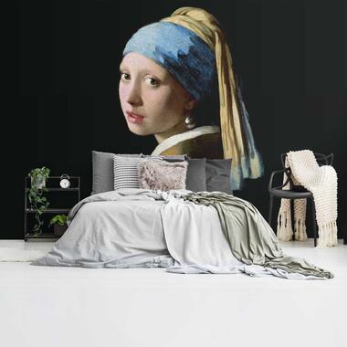 Fotobehang Vermeer Meisje met de parel - 260x384cm - Zwart product