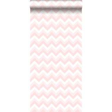 ESTAhome papier peint - chevrons - rose clair et blanc product