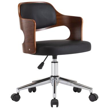 vidaXL Chaise pivotante de bureau Noir Bois courbé et similicuir product