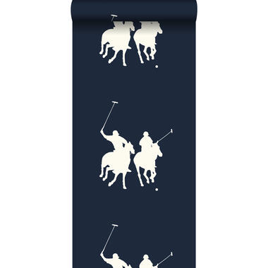 ESTAhome behang - polo spelers - marine blauw - 53 cm x 10,05 m product