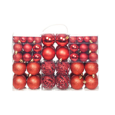 vidaXL Kerstballenset 6 cm rood 100-delig product