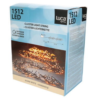 Luca Lighting Cluster Kerstboomverlichting - 1512 LED Warm Wit - 970cm product