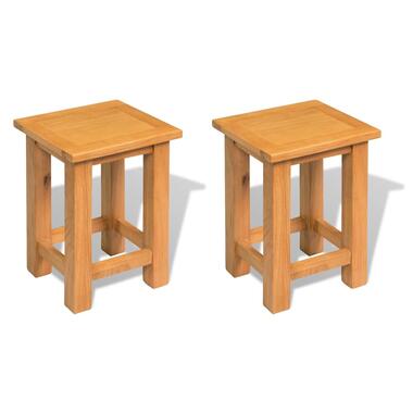 vidaXL Tables d'appoint 2 pcs 27 x 24 x 37 cm Bois de chêne massif product