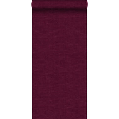 ESTAhome behang - effen linnenstructuur - intens bordeaux rood - 53 cm product