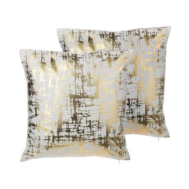 GARDENIA - Sierkussen set van 2 - Goud - 45 x 45 cm - Katoen product