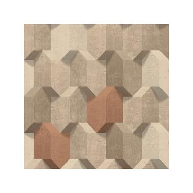 Dutch Wallcoverings - Reflets 3D dessin beige/bruin - 0,53x10,05m product