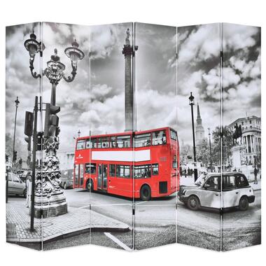 vidaXL Cloison de séparation 228 x 170 cm Bus londonien Noir et blanc product