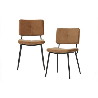 Lot de 2 chaises de table - Velours - Caramel - 81x56x44 - WOOOD - Kaat product