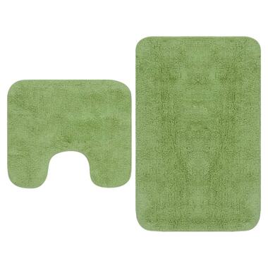 vidaXL Jeu de tapis de salle de bain 3 pcs Tissu Vert product