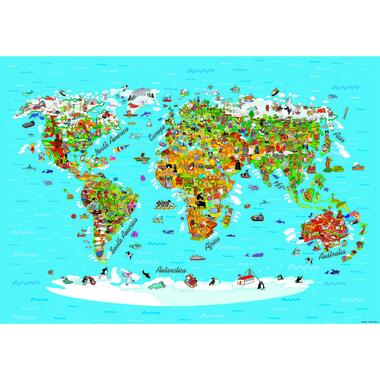 Sanders & Sanders papier peint mural - carte du monde pour enfants product