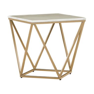 Table appoint carrée effet marbre beige / pied or 50 x 50 cm MALIBU product