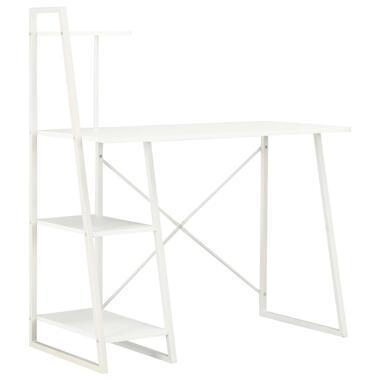 vidaXL Bureau avec étagère Blanc 102x50x117 cm product