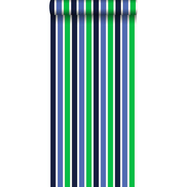 ESTAhome papier peint - à rayures - bleu marine et vert product