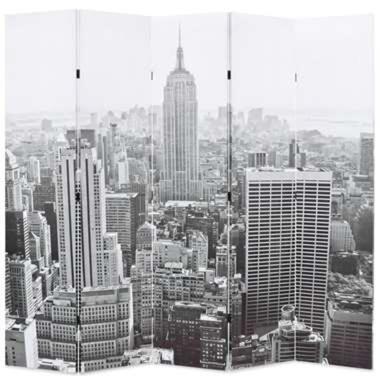 vidaXL Cloison de séparation pliable 200x170 cm New York Noir et blanc product