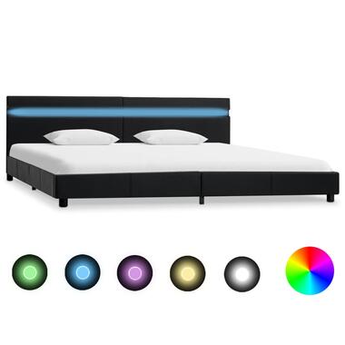 VIDAXL Bedframe met LED kunstleer zwart 180x200 cm product