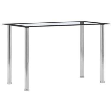 vidaXL Eettafel 120x60x75 cm gehard glas zwart en transparant product