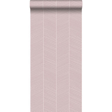 ESTAhome behang - visgraat-motief - oudroze - 0.53 x 10.05 m product