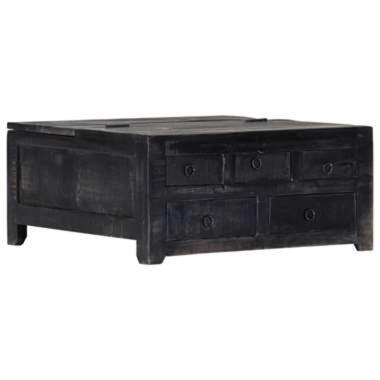 vidaXL Table basse Noir 65x65x30 cm Bois de manguier massif product