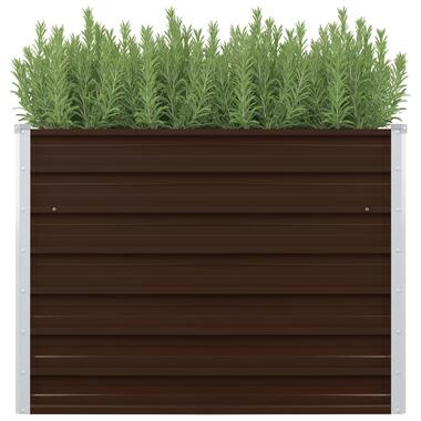 vidaXL Plantenbak verhoogd 100x100x77 cm gegalvaniseerd staal bruin product