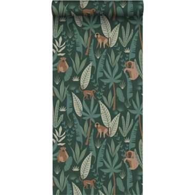 ESTAhome papier peint - singes de la jungle - vert foncé product