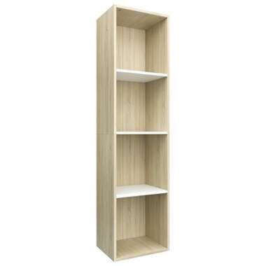 vidaXL Bibliothèque/Meuble TV Blanc et chêne sonoma Bois d’ingénierie product