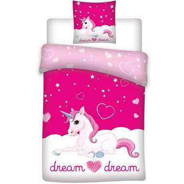 Unicorn Dream - Dekbedovertrek - Eenpersoons - 140 x 200 cm - Roze product