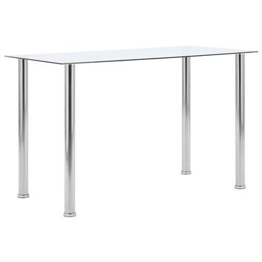 vidaXL Eettafel 120x60x75 cm gehard glas transparant product