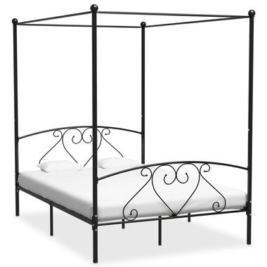 vidaXL Cadre de lit à baldaquin Noir Métal 160 x 200 cm product
