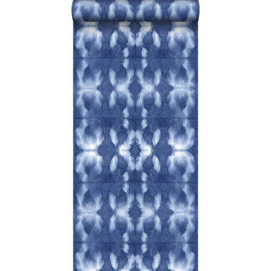 ESTAhome behang - tie-dye shibori motief - blauw - 53 cm x 10.05 m product