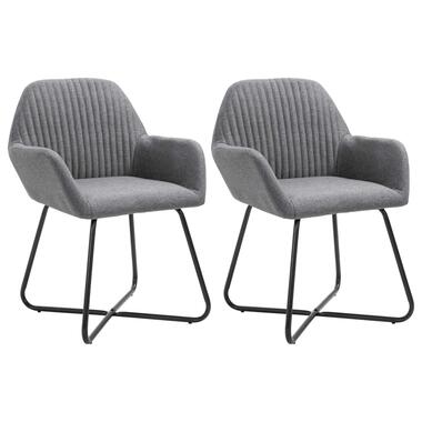 vidaXL Chaises à manger lot de 2 gris foncé tissu product