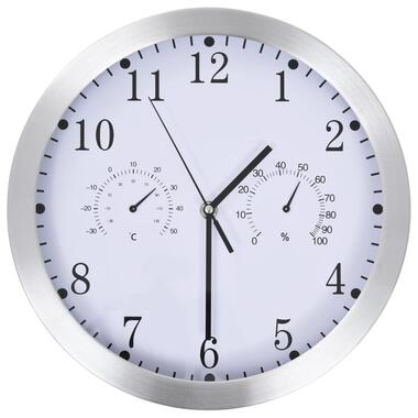 vidaXL Horloge murale à quartz Hygromètre et thermomètre 30 cm Blanc product