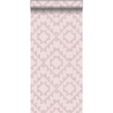 ESTAhome behang - Marrakech aztec tapijt - lila roze - 53 cm x 10,05 m product