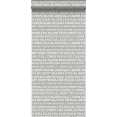 ESTAhome behang - sportteksten - taupe - 53 cm x 10.05 m product