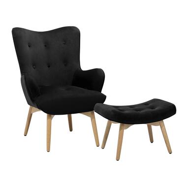 Beliani Chesterfield fauteuil VEJLE - zwart fluweel product