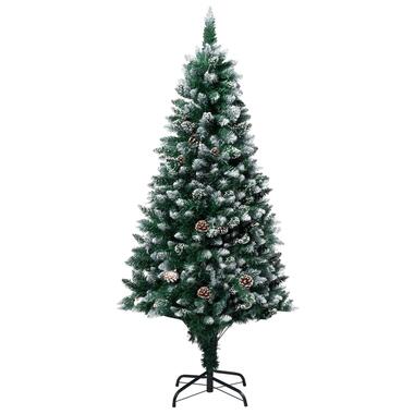 vidaXL Sapin de Noël avec pommes de pin et neige blanche 150 cm product