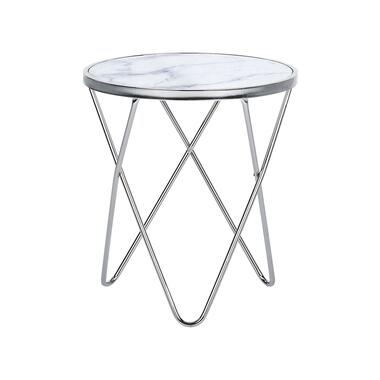 Table appoint effet marbre blanc et argenté MERIDIAN II product